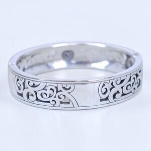 Brighton Mingle Retired Scrolled Hinged Bangle Bracelet Magnetic Clasp 2.5 In